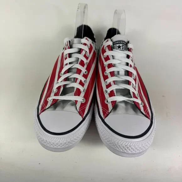 Converse Chuck Taylor All Star Low Sneakers Men's 11 White Red Stars & Stripes - Picture 4 of 10